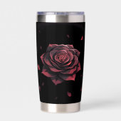 Eternal Crimson Rose - Gotische Noir Geïsoleerde Drinkbeker (Achterkant)