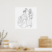 Eternal Dance - Minimalistische Wedding Line Art Poster (Keuken)