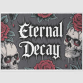 Eternal Decay" Gotische schedel en Roos Tissuepapier (Voorkant)