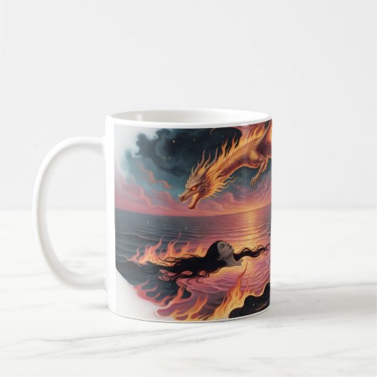 Eternal Flame Draak Vuur Oceaan Liefde Mok (Links)
