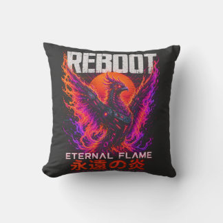 Eternal Flame Illustratie – Phoenix van Neon Vuur Kussen