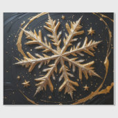 Eternal Frost – Golden Snowflake Glam Gift Wrap Cadeaupapier (Vlak)