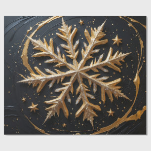 Eternal Frost – Golden Snowflake Glam Gift Wrap Cadeaupapier