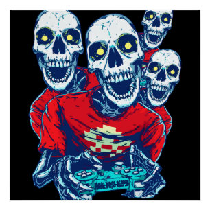 Eternal Gaming Brotherhood: De Rode Gamer Skelet Perfect Poster