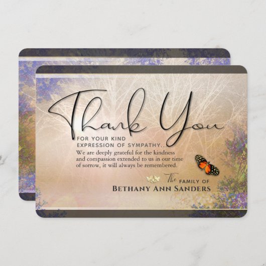 Eternal Garden Sympathie Dankkaart Kaart (Voorkant / Achterkant)