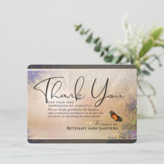 Eternal Garden Sympathie Dankkaart Kaart (Staand voorkant)