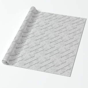 Eternal Gothic Cherry Blossom White en Grey Cadeaupapier