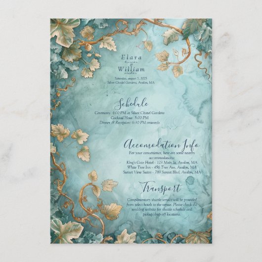 Eternal Grace Elven Wedding Informatiekaartje (Voorkant)