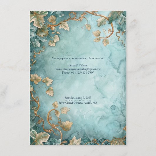 Eternal Grace Elven Wedding Informatiekaartje (Achterkant)