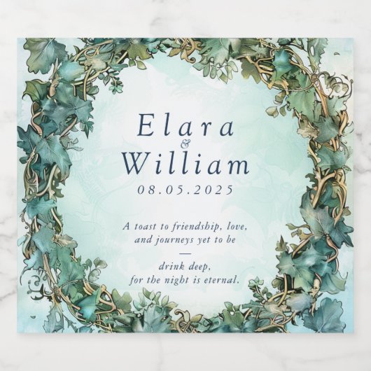 Eternal Grace Elven Wedding Sparkling Wijnetiket (Enkel label)