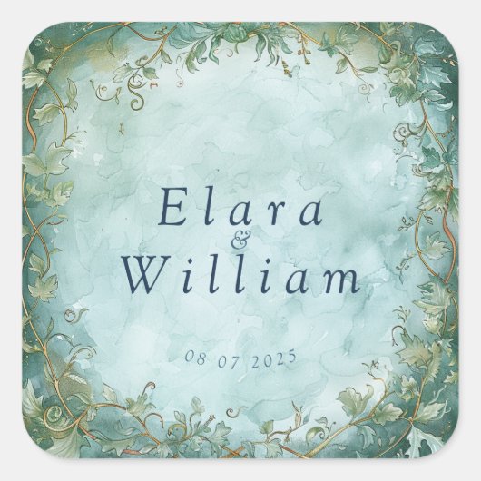 Eternal Grace Elven Wedding Vierkante Sticker (Voorkant)