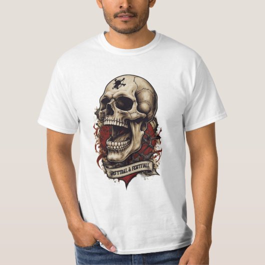 Eternal Guardian Skull Tattoo T-shirt (Voorkant)