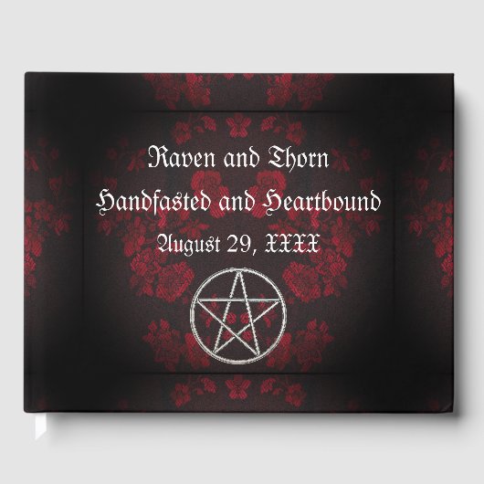 Eternal Handfasting/Weddenschap Pentacle Red Suite Gastenboek (Voorkant)