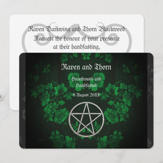 Eternal Handfasting/Wedding Pentacle Green Ste Kaart (Voorkant / Achterkant)
