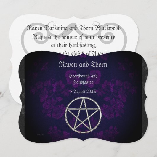 Eternal Handfasting/Wedding Pentacle Suite Kaart (Voorkant / Achterkant)