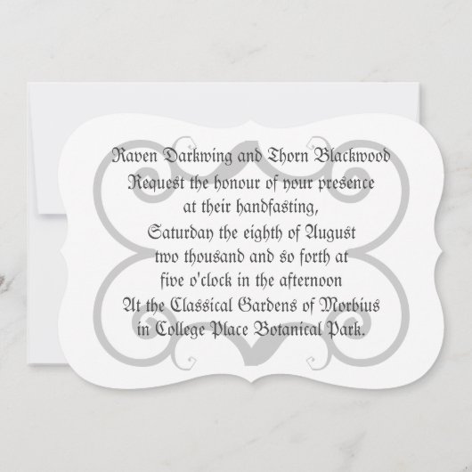 Eternal Handfasting/Wedding Pentacle Suite Kaart (Achterkant)