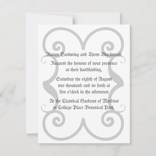 Eternal Handfasting/Wedding Suite Kaart (Achterkant)