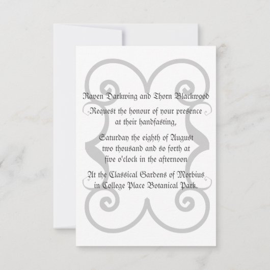 Eternal Handfasting/Wedding Suite Kaart (Achterkant)