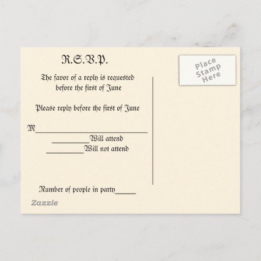 Eternal Handfasting/Wedding Suite Uitnodiging Briefkaart (Achterkant)