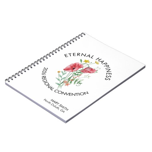 Eternal Happiness 2026 Convention with Flowers Notitieboek (Linkerzijde)