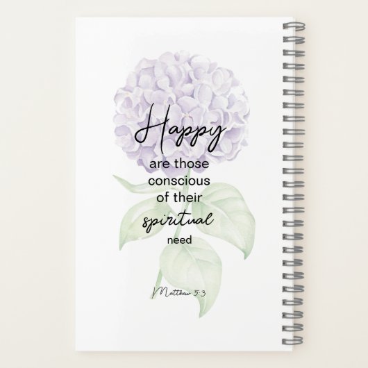 Eternal Happiness 2-Sided Notebook with Hydrangea Notitieboek (Achterkant)