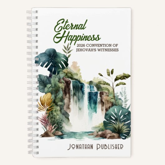 Eternal Happiness Convention Tropische Waterval Notitieboek (Voorkant)