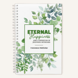 Eternal Happiness Convention Watercolor Greenery Notitieboek