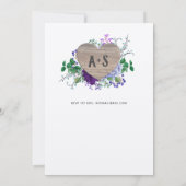 Eternal Heart Wedding Paars Blue Floral Kraft Kaart (Achterkant)