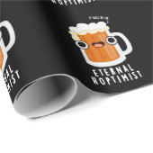 Eternal Hoptimist Funny Beer Pun Dark BG Cadeaupapier (Rol Hoek)