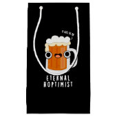 Eternal Hoptimist Funny Beer Pun Dark BG Klein Cadeauzakje (Voorkant)