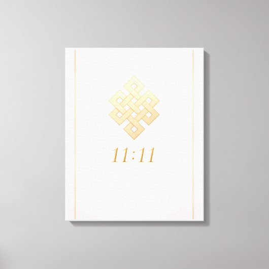 Eternal Knot 11:11 Wit Goud omwikkelde Canvas Afdruk (Voorkant)