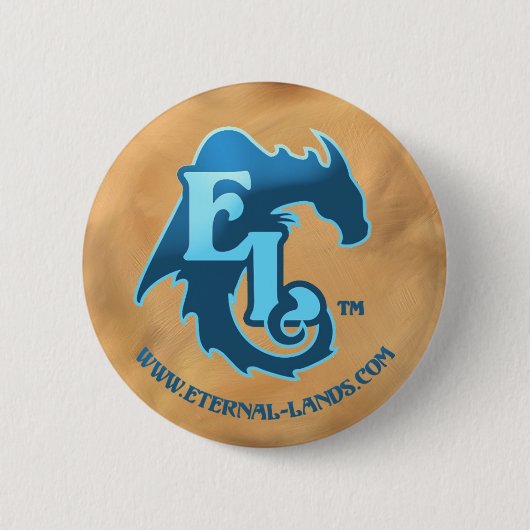 Eternal Lands Logo-knop, blauw Ronde Button 5,7 Cm (Voorkant)