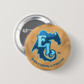 Eternal Lands Logo-knop, blauw Ronde Button 5,7 Cm (Voorkant /achterkant)