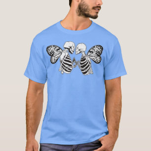 Eternal, liefde, gotisch, skelet koppel met vleuge t-shirt