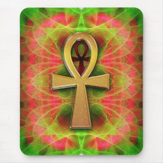 Eternal Life Ankh Psychedelic Buzz Mousepad Muismat (Voorkant)