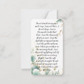 Eternal Light – Customizable Memorial Prayer Card  Notitiekaartje (Achterkant)