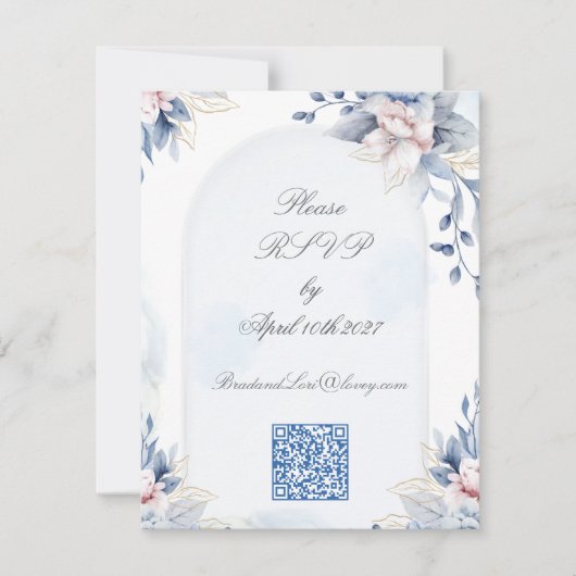 Eternal Love Classic Wedding RSVP Kaartje (Voorkant)