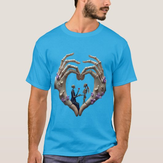 Eternal Love | Gothic Skeleton Romance T-shirt (Voorkant)