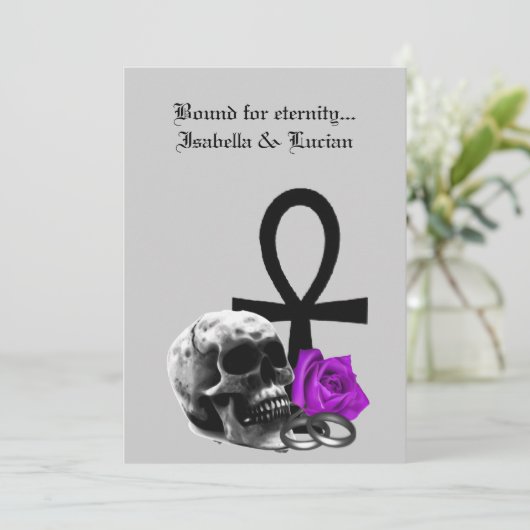 Eternal Love Gothic Vampire Wedding Kaart (Staand voorkant)