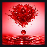 Eternal Love Liquid Rose Couple Art Poster<br><div class="desc">Capture the essence of romance with this stunning, high-velocity liquid masterpiece. A silhouette of a couple in a passionate embrace emerges from the center of a vibrant red rose, sculpted from a crystalline splash. Suspended above deep, concentric ripples, every droplet is rendered with hyper-realistic detail. This surreal "Liquid Alchemy" design...</div>