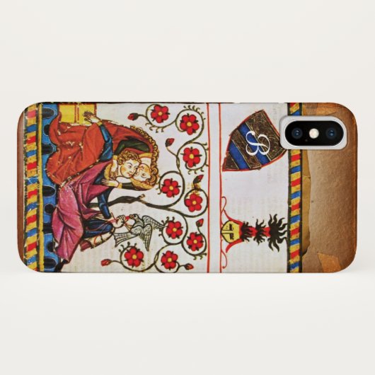 ETERNAL-LOVE MONOGRAM-perkament Case-Mate iPhone Case (Achterkant (horizontaal))
