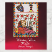 ETERNAL LOVE MONOGRAM Romantic Weddenschap Red Wijn Etiket (Enkel label)