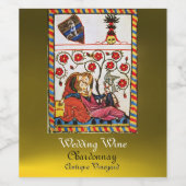 ETERNAL LOVE MONOGRAM Romantic Weddenschap White Wijn Etiket (Enkel label)