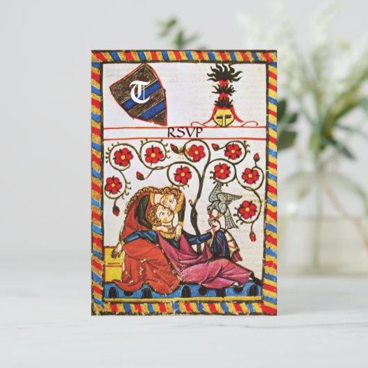 ETERNAL LOVE MONOGRAM rsvp Aankondiging (Staand voorkant)