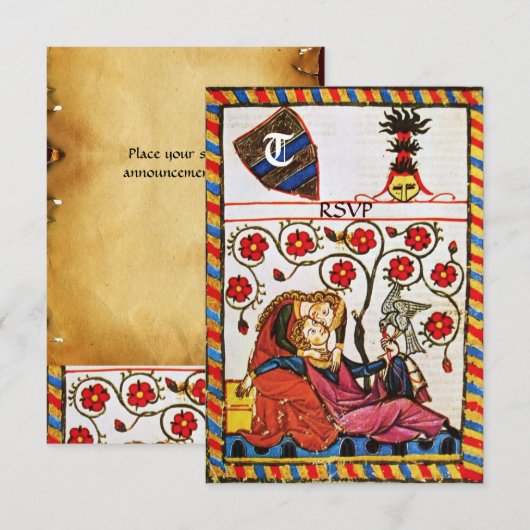 ETERNAL LOVE MONOGRAM rsvp Aankondiging (Voorkant / Achterkant)