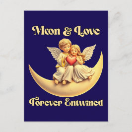 Eternal Love on a Crescent Moon Feestdagenkaart