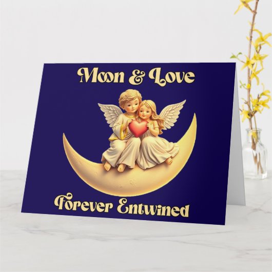 Eternal Love on a Crescent Moon Kaart (Gele Bloem)