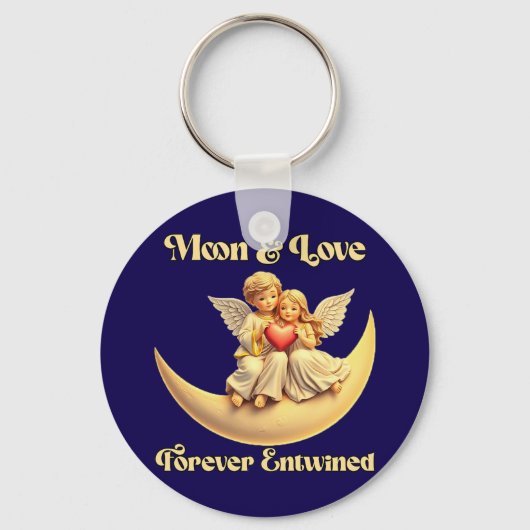 Eternal Love on a Crescent Moon Sleutelhanger (Voorkant)
