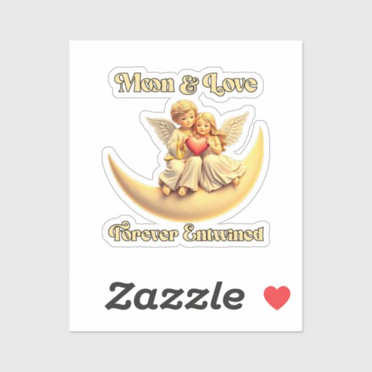 Eternal Love on a Crescent Moon Sticker (Vel)