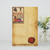 ETERNAL LOVE PARCHMENT RED WAX SEAL MONOGRAM BRIEFPAPIER (Staand voorkant)